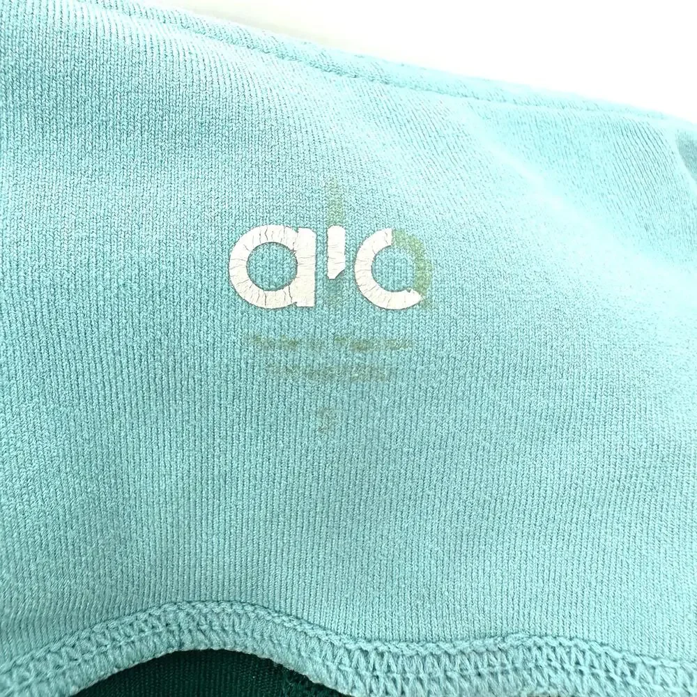 Alo Size Small Leggings Green Blue Capri Ankle Athleisure Activewear Running Gym